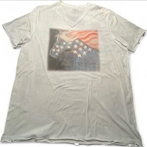 💥SOLD💥A Rare Bird Oversized Distressed White T-Shirt Dress Horse, L/XL